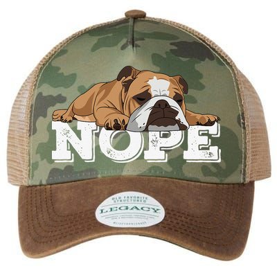 Nope Lazy English Bulldog Dog Lover Legacy Tie Dye Trucker Hat