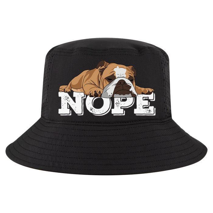 Nope Lazy English Bulldog Dog Lover Cool Comfort Performance Bucket Hat