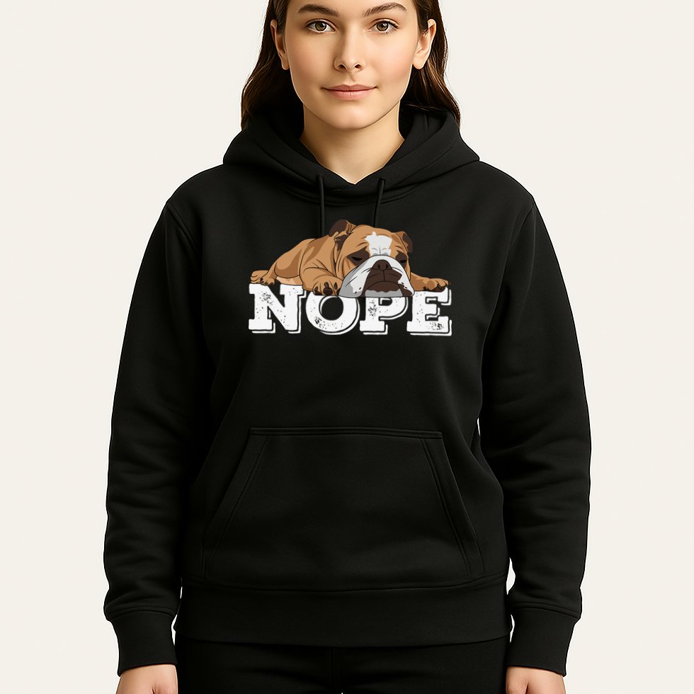 Nope Lazy English Bulldog Dog Lover Hoodie