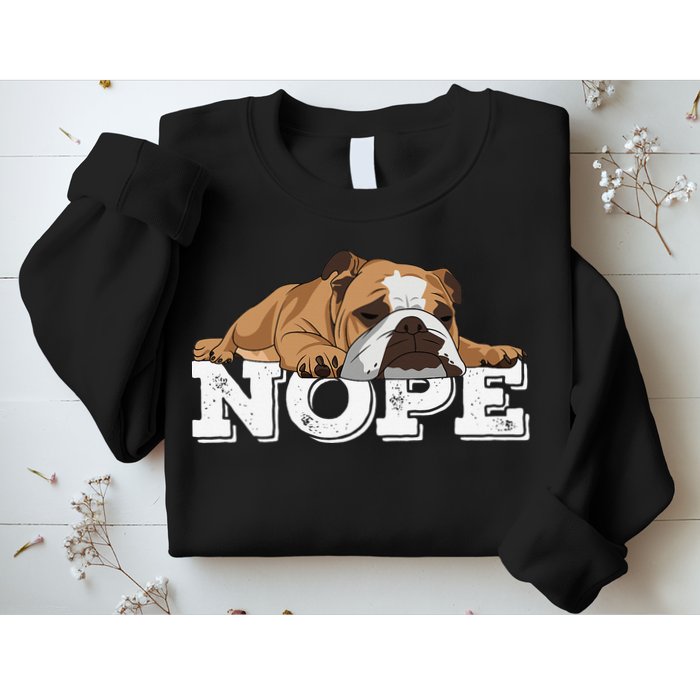 Nope Lazy English Bulldog Dog Lover Sweatshirt