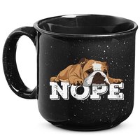 Nope Lazy English Bulldog Dog Lover 15oz Campfire Ceramic Mug