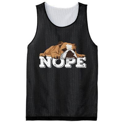 Nope Lazy English Bulldog Dog Lover Mesh Reversible Basketball Jersey Tank