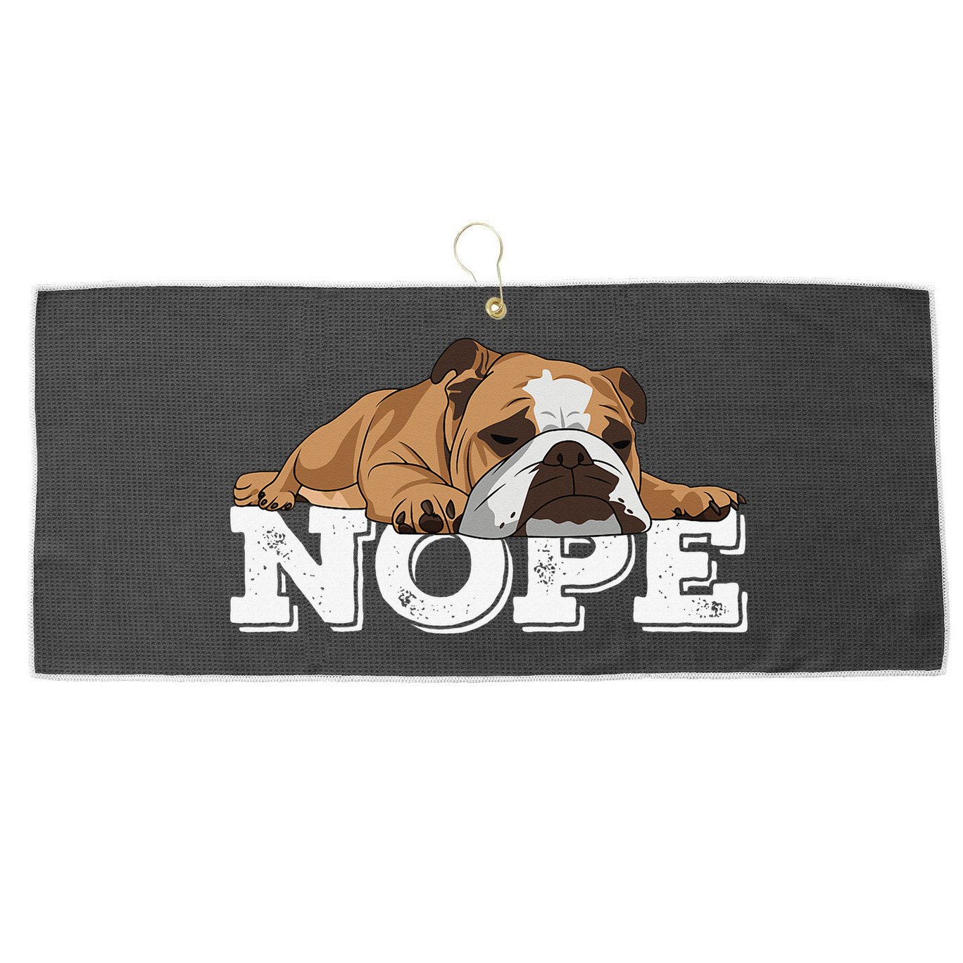 Nope Lazy English Bulldog Dog Lover Large Microfiber Waffle Golf Towel