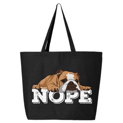 Nope Lazy English Bulldog Dog Lover 25L Jumbo Tote