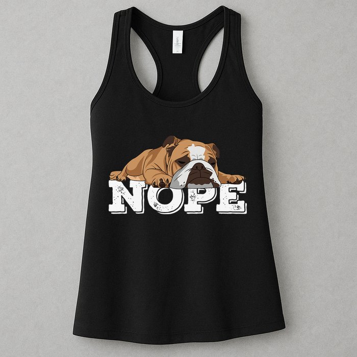 Nope Lazy English Bulldog Dog Lover Womens Tank Top