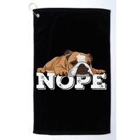 Nope Lazy English Bulldog Dog Lover Golf Towel