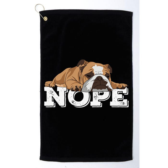 Nope Lazy English Bulldog Dog Lover Golf Towel