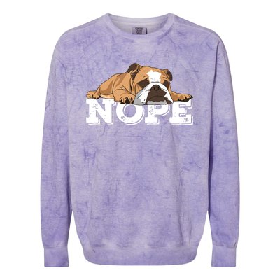 Nope Lazy English Bulldog Dog Lover Colorblast Crewneck Sweatshirt