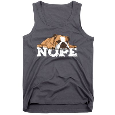 Nope Lazy English Bulldog Dog Lover Tank Top