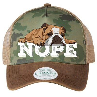 Nope Lazy English Bulldog Dog Lover TShirt Legacy Tie Dye Trucker Hat
