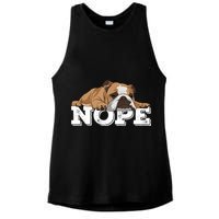 Nope Lazy English Bulldog Dog Lover TShirt Ladies PosiCharge Tri-Blend Wicking Tank