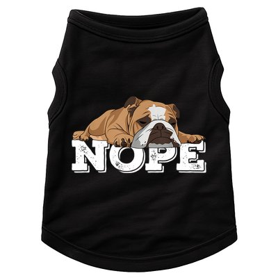 Nope Lazy English Bulldog Dog Lover TShirt Doggie Tank