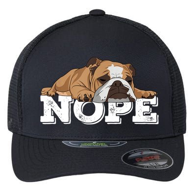 Nope Lazy English Bulldog Dog Lover TShirt Flexfit Unipanel Trucker Cap