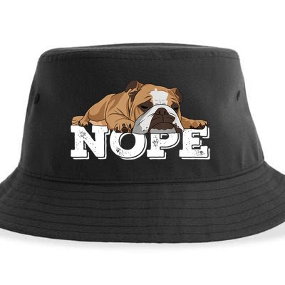 Nope Lazy English Bulldog Dog Lover TShirt Sustainable Bucket Hat