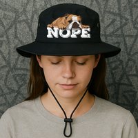 Nope Lazy English Bulldog Dog Lover TShirt Bucket Hat