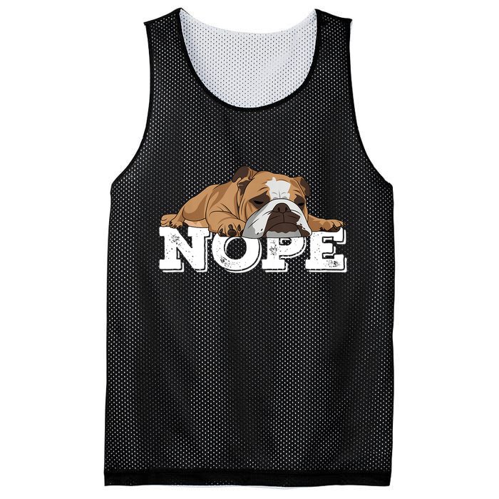 Nope Lazy English Bulldog Dog Lover TShirt Mesh Reversible Basketball Jersey Tank