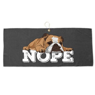 Nope Lazy English Bulldog Dog Lover TShirt Large Microfiber Waffle Golf Towel