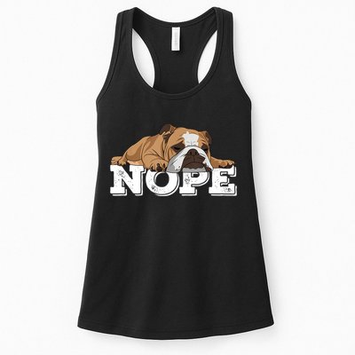Nope Lazy English Bulldog Dog Lover TShirt Womens Tank Top