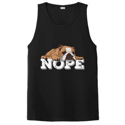Nope Lazy English Bulldog Dog Lover TShirt PosiCharge Competitor Tank