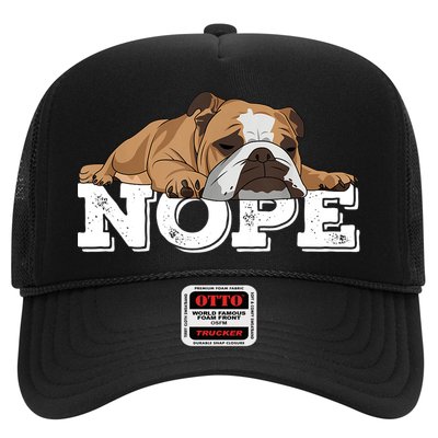 Nope Lazy English Bulldog Dog Lover TShirt Trucker Hat