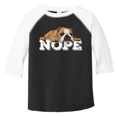 Nope Lazy English Bulldog Dog Lover TShirt Toddler Fine Jersey T-Shirt
