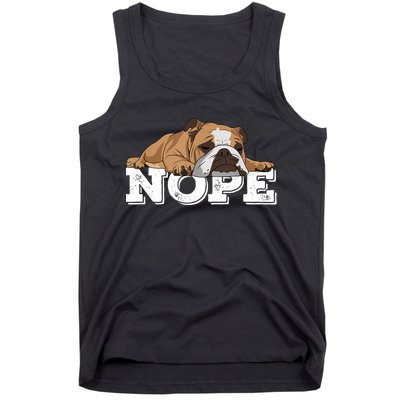 Nope Lazy English Bulldog Dog Lover TShirt Tank Top