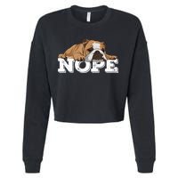 Nope Lazy English Bulldog Dog Lover TShirt Cropped Pullover Crew