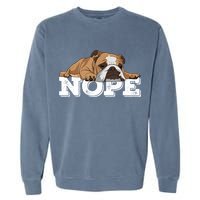 Nope Lazy English Bulldog Dog Lover TShirt Garment-Dyed Sweatshirt