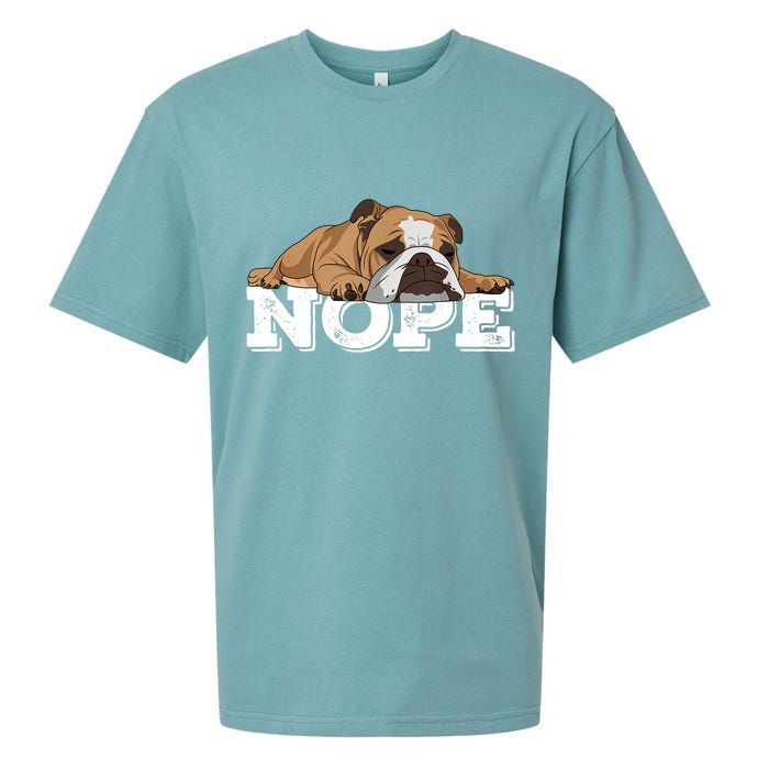 Nope Lazy English Bulldog Dog Lover TShirt Sueded Cloud Jersey T-Shirt
