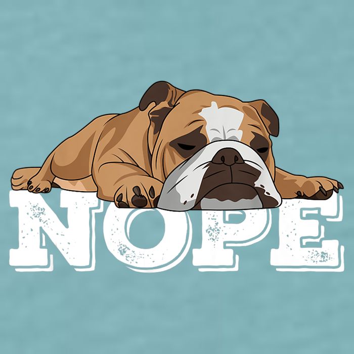 Nope Lazy English Bulldog Dog Lover TShirt Sueded Cloud Jersey T-Shirt