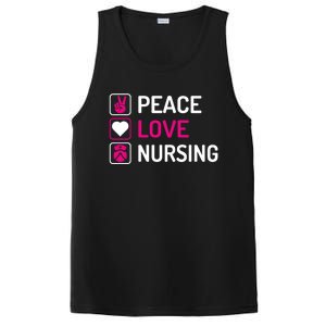 Nurse Lovers Funny Funny Gift Peace Love Nursing Cool Gift PosiCharge Competitor Tank