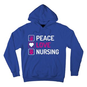 Nurse Lovers Funny Funny Gift Peace Love Nursing Cool Gift Hoodie