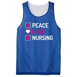 Nurse Lovers Funny Funny Gift Peace Love Nursing Cool Gift Mesh Reversible Basketball Jersey Tank