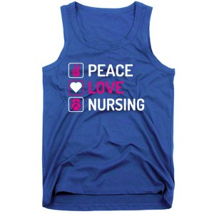 Nurse Lovers Funny Funny Gift Peace Love Nursing Cool Gift Tank Top