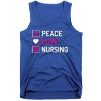 Nurse Lovers Funny Funny Gift Peace Love Nursing Cool Gift Tank Top