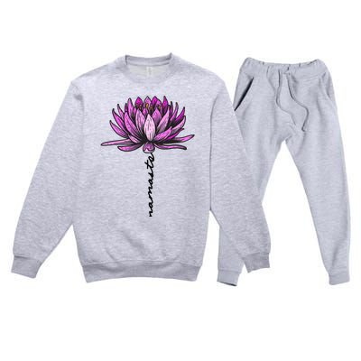 Namaste Lotus Flower Spiritual Yoga Meditation Gift Premium Crewneck Sweatsuit Set