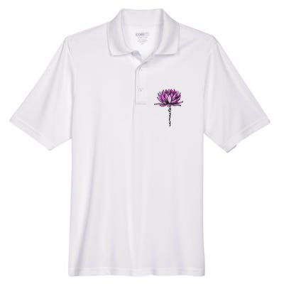 Namaste Lotus Flower Spiritual Yoga Meditation Gift Men's Origin Performance Piqué Polo