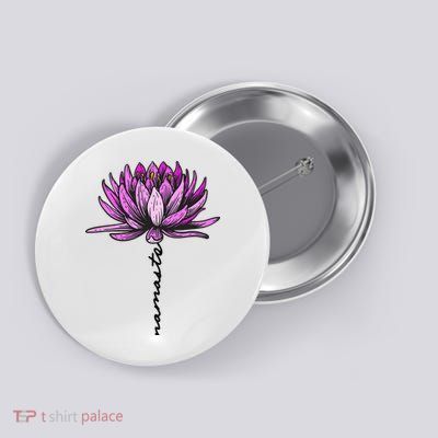 Namaste Lotus Flower Spiritual Yoga Meditation Gift Button
