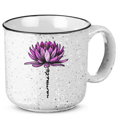 Namaste Lotus Flower Spiritual Yoga Meditation Gift 15oz Campfire Ceramic Mug