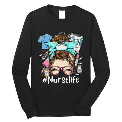 Nurse Life Funny Nurse Gifts Nurselife LPN CNA Nursing Long Sleeve Shirt