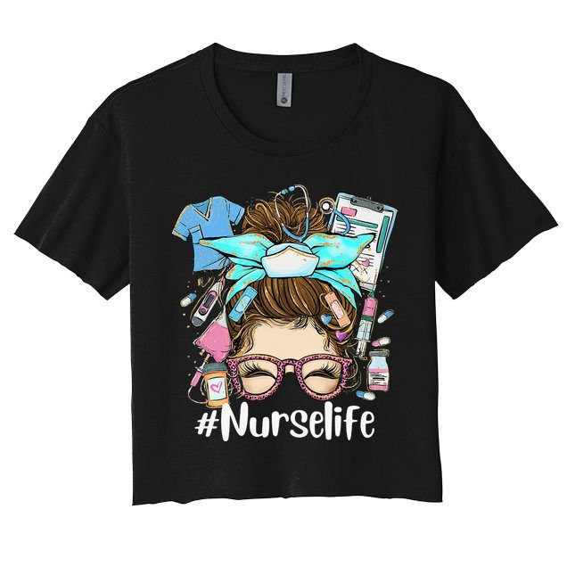 Nurse Life Funny Nurse Gifts Nurselife LPN CNA Nursing Crop Top