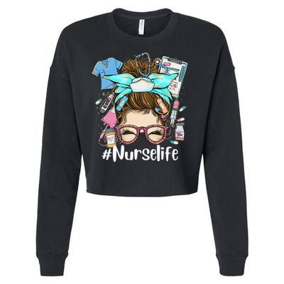 Nurse Life Funny Nurse Gifts Nurselife LPN CNA Nursing Cropped Pullover Crew