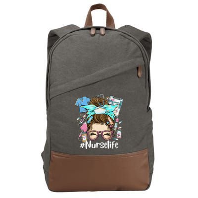 Nurse Life Funny Nurse Gifts Nurselife LPN CNA Nursing Cotton Canvas Backpack