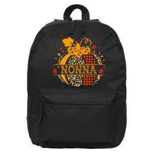 Nonna Leopard Floral Pumpkin Fall Autumn Thanksgiving 16 in Basic Backpack