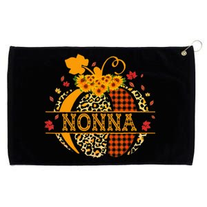 Nonna Leopard Floral Pumpkin Fall Autumn Thanksgiving Grommeted Golf Towel