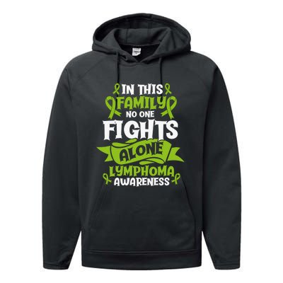 Non-Hodgkin Lymphoma Family Support Cancer Awareness Performance Fleece Hoodie