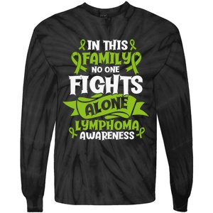 Non-Hodgkin Lymphoma Family Support Cancer Awareness Tie-Dye Long Sleeve Shirt