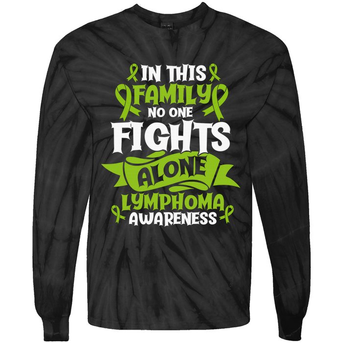 Non-Hodgkin Lymphoma Family Support Cancer Awareness Tie-Dye Long Sleeve Shirt