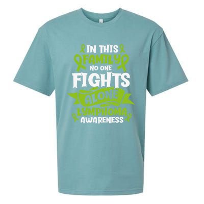 Non-Hodgkin Lymphoma Family Support Cancer Awareness Sueded Cloud Jersey T-Shirt