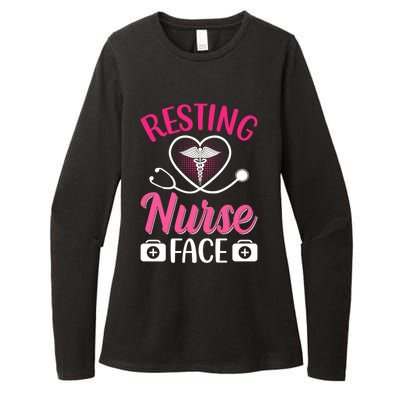 Nurse Lovers Funny Gift Resting Nurse Face Gift Womens CVC Long Sleeve Shirt